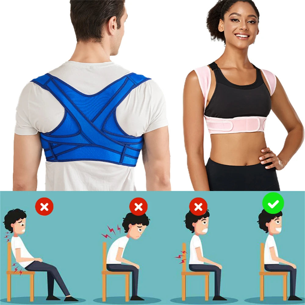 Comfortable posture support back brace for clavicle and straightening