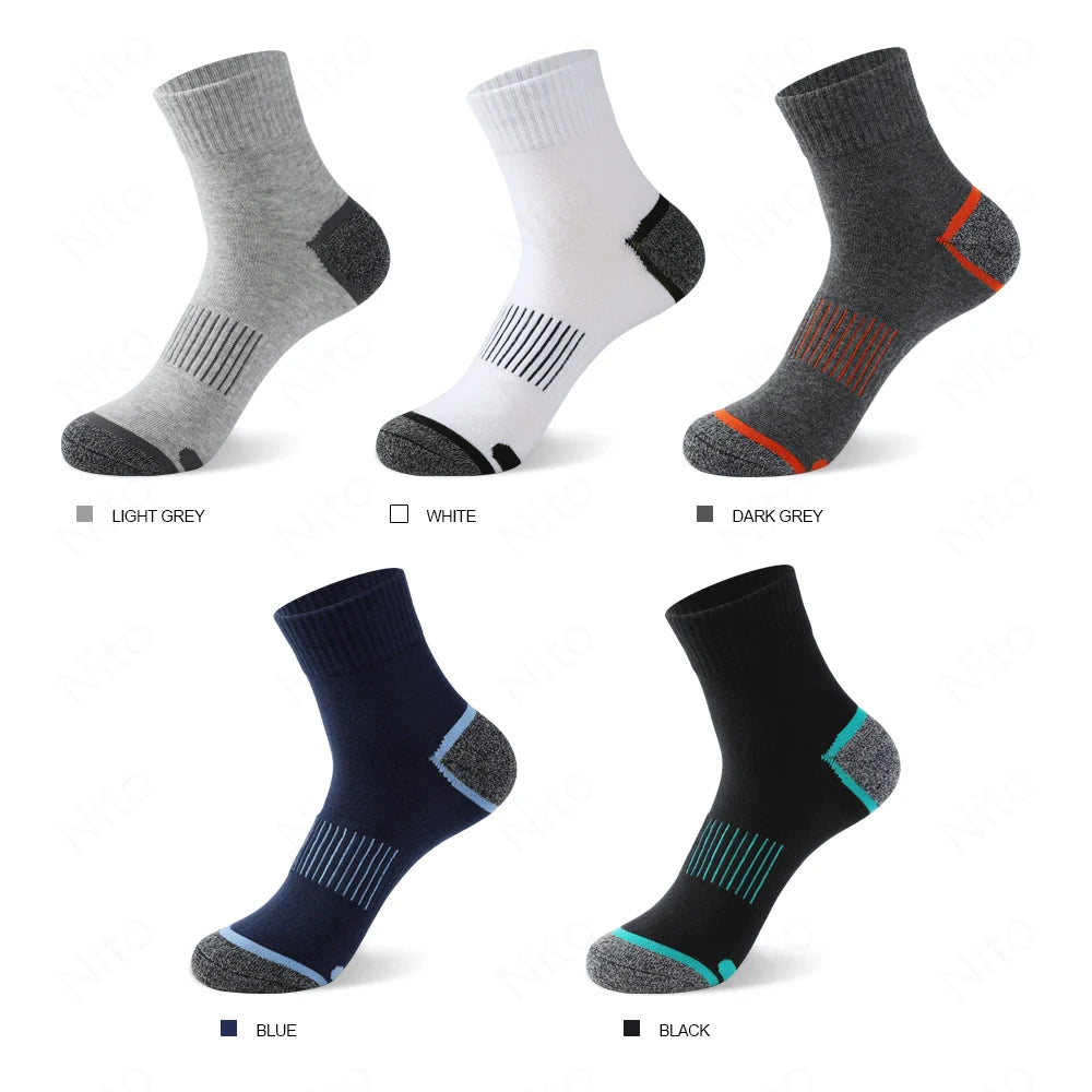 Premium Men's Sports & Casual Socks – Breathable Cotton Blend, 5 Pairs (Size 38-45)