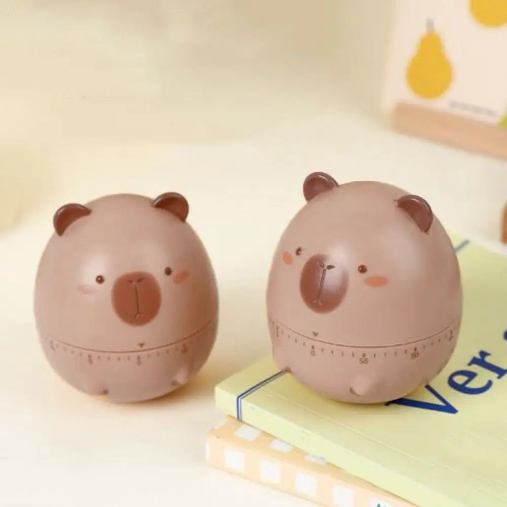 Portable Cartoon Capybara Timer Cute Plastic Animal Timer Funny Animal Clock Alarm Kitchen Tools