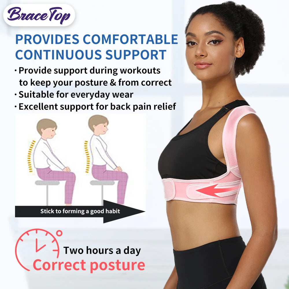 Comfortable posture support back brace for clavicle and straightening