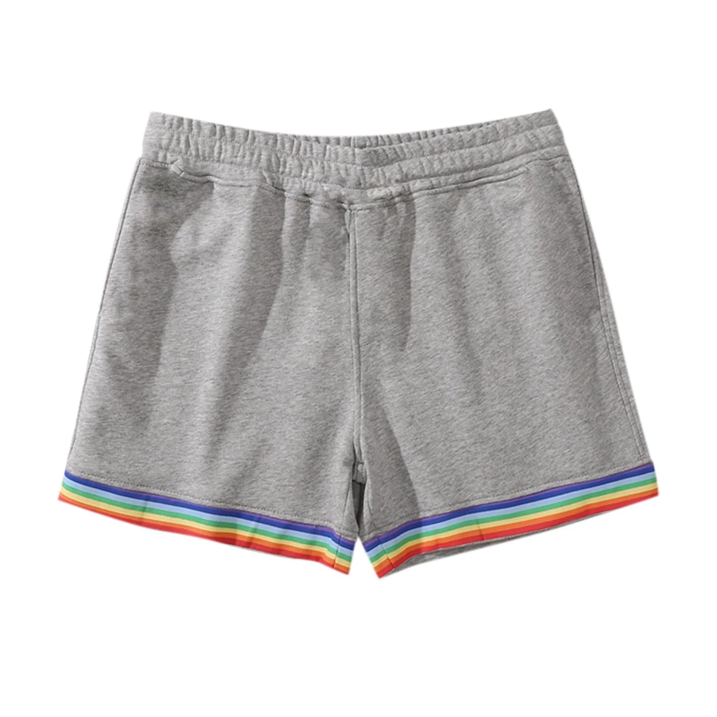 2024 Men's Vibrant Rainbow Patchwork Gym Shorts: Stylish Streetwear for Leisure, Running, and Fitness in Solid Colors, Sizes S-4XL