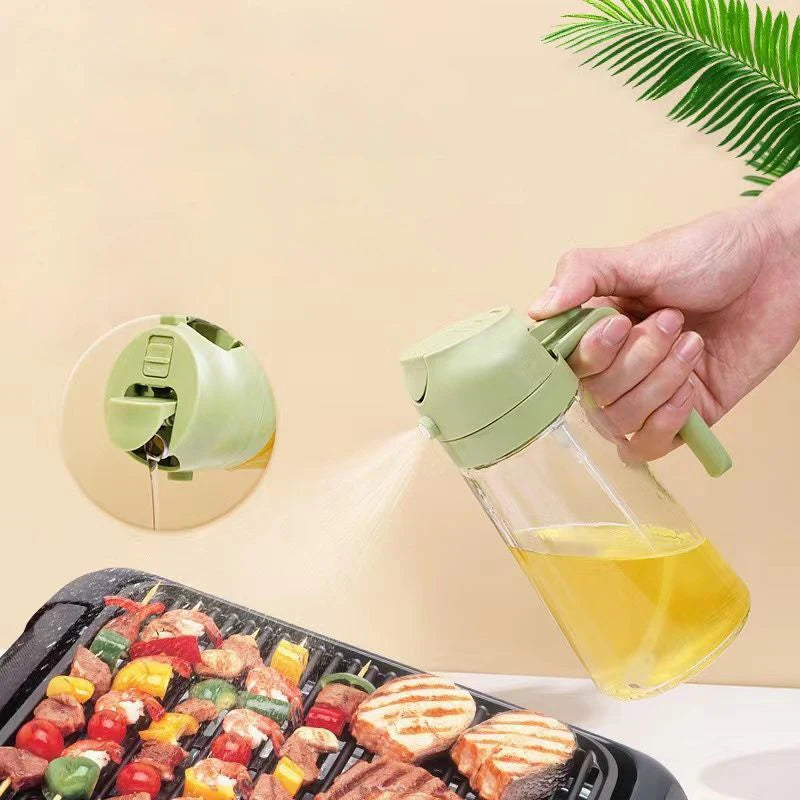 2-in-1 500ml Oil Spray Bottle & Dispenser – Multi-Purpose Kitchen Tool for Cooking, BBQ, and More