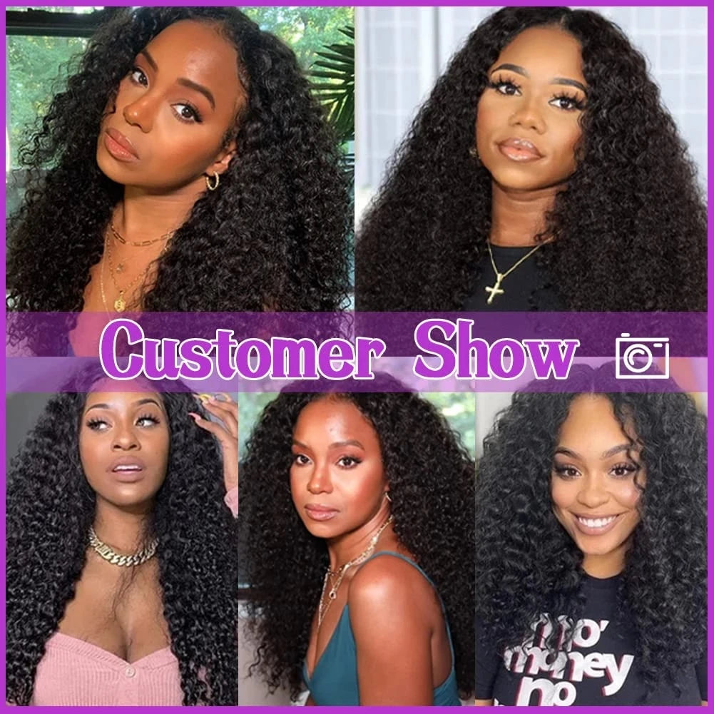 Sleek U Part Kinky Curly Human Hair Wig Brazilian Curly Hair