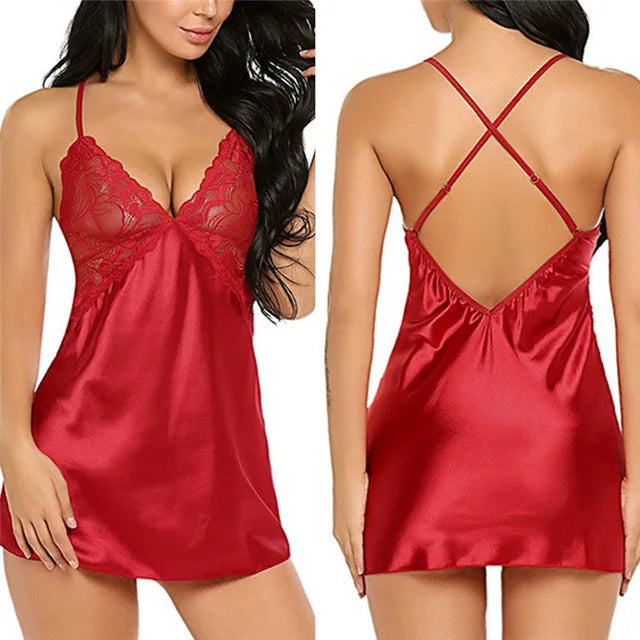 Sexy Lace Nightgown Women's Pajama Set