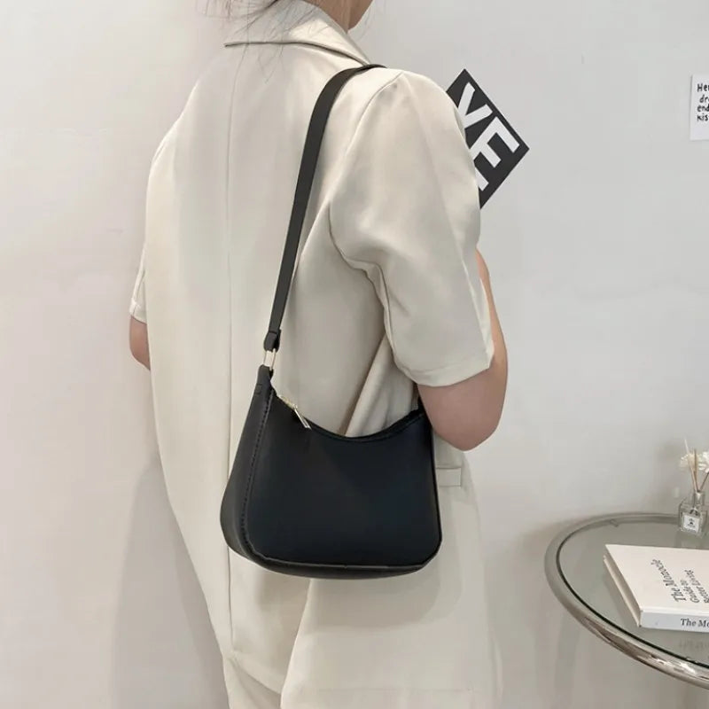 Leather Shoulder Underarm Bag - Casual Ladies Hand Bags