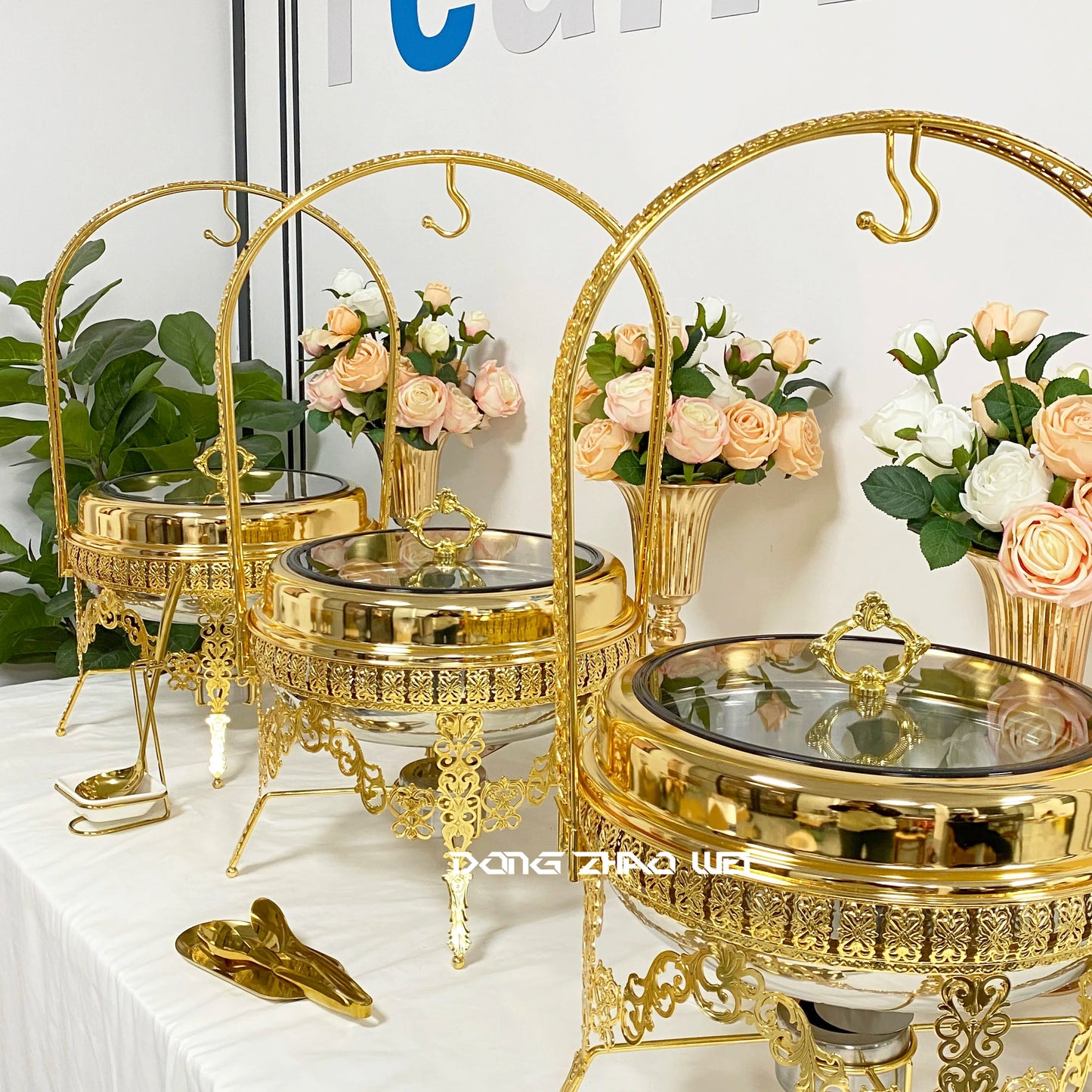 1PCS Hotel Restaurant Supplies Food Warmer Serving Buffet Catering Stainless Steel Butterfly Chaffing Chafing Dishes Buffet Set