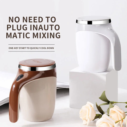 Rechargeable Automatic Stirring Mug – Portable Electric Stainless Steel Magnetic Coffee Cup