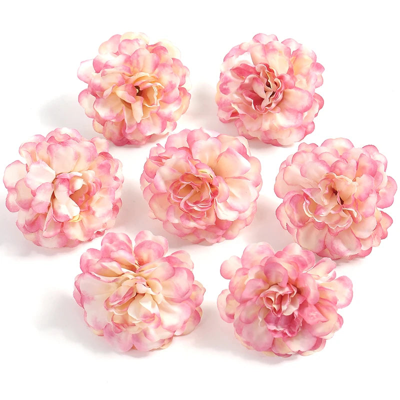 10PCs Rose Artificial Flowers 4.5cm Fake Flower Head for Christmas Marriage Wedding Decoration Home Decor DIY Garland Accessory