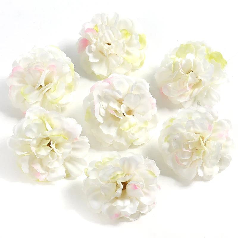 10PCs Rose Artificial Flowers 4.5cm Fake Flower Head for Christmas Marriage Wedding Decoration Home Decor DIY Garland Accessory