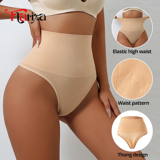 Flarixa High-Waist Seamless Thong Shapewear – Medium Compression Control Panties for Women