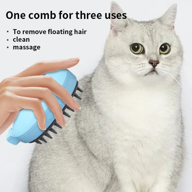 Dog Cat Steam Hair Brush Electric Spray Comb Whale Shape