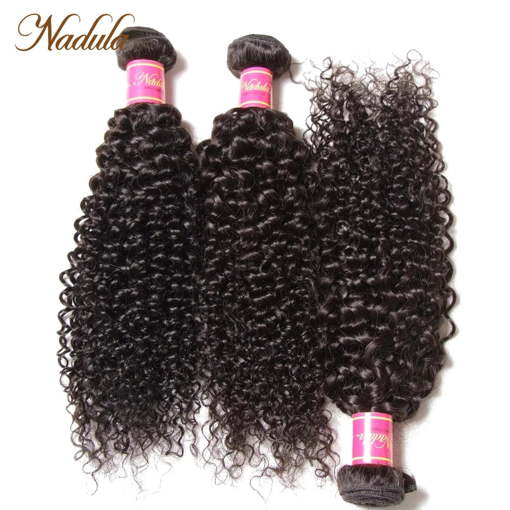 Nadula Brazilian Curly Hair Weave – 3 Bundles/4PCS Deal | Premium Virgin Human Hair Extensions (8-26 inches)