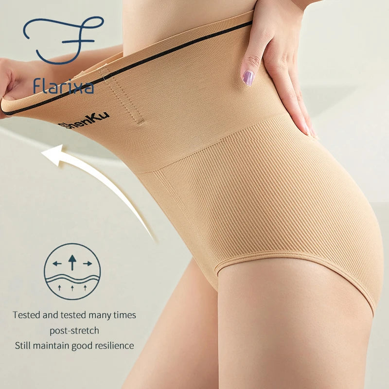 Women Seamless Panties High Waist Flat Belly Shaping Panties