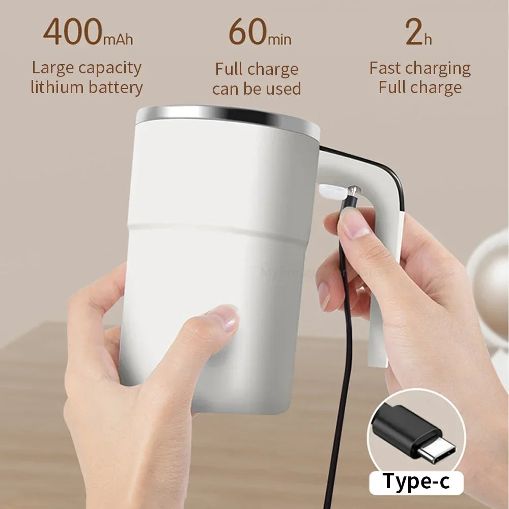 380ML Automatic Self-Stirring Magnetic Mug with LCD Screen – USB Rechargeable Smart Thermal Cup