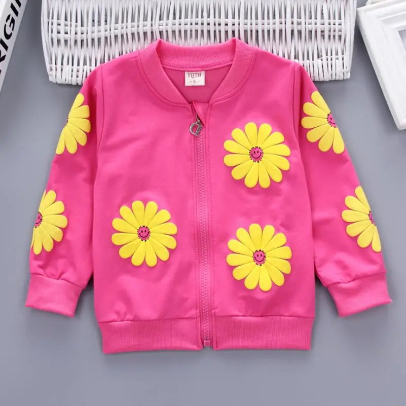 Children's Garment Spring And Autumn New Girl Pure Cotton Printing Three-piece Child Suit 0-4y