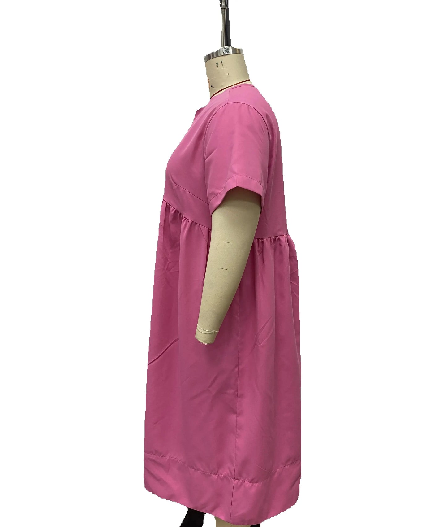 Women’s Casual V-Neck A-Line Shirt Dress – Cinched Waist, Short Sleeves, All-Season Comfort