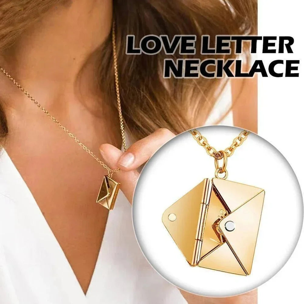 Love Letter Envelope Pendant Necklace Customized Stainless Steel