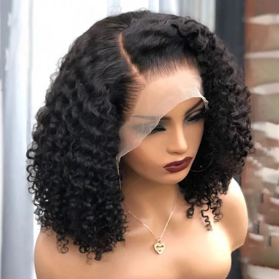 Deep Wave Lace Frontal Brazilian Virgin Human Hair Wigs For Black Woman