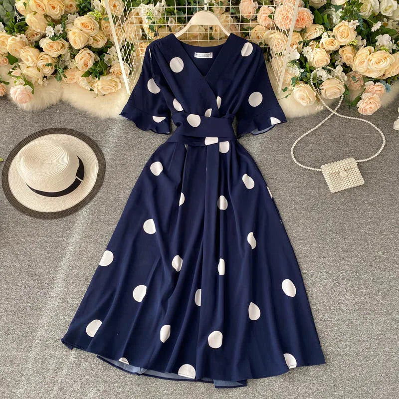 Chic Fashion Polka Dot Print Women Dress