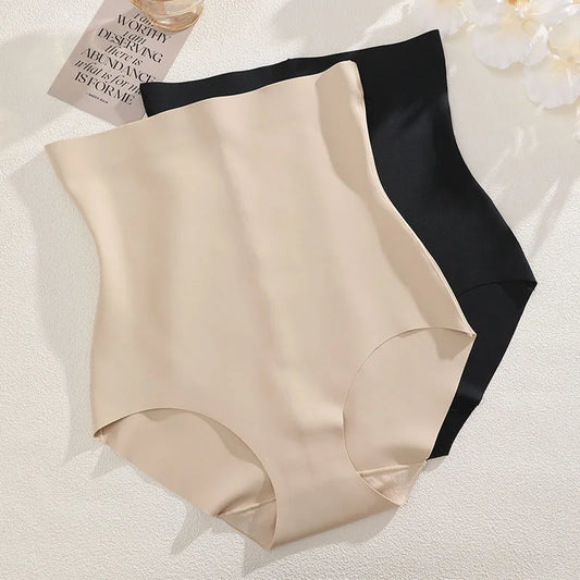 FINETOO High Waist Seamless Shaping Panties – Ice Silk Tummy Control Underwear for Women (Postpartum Friendly)