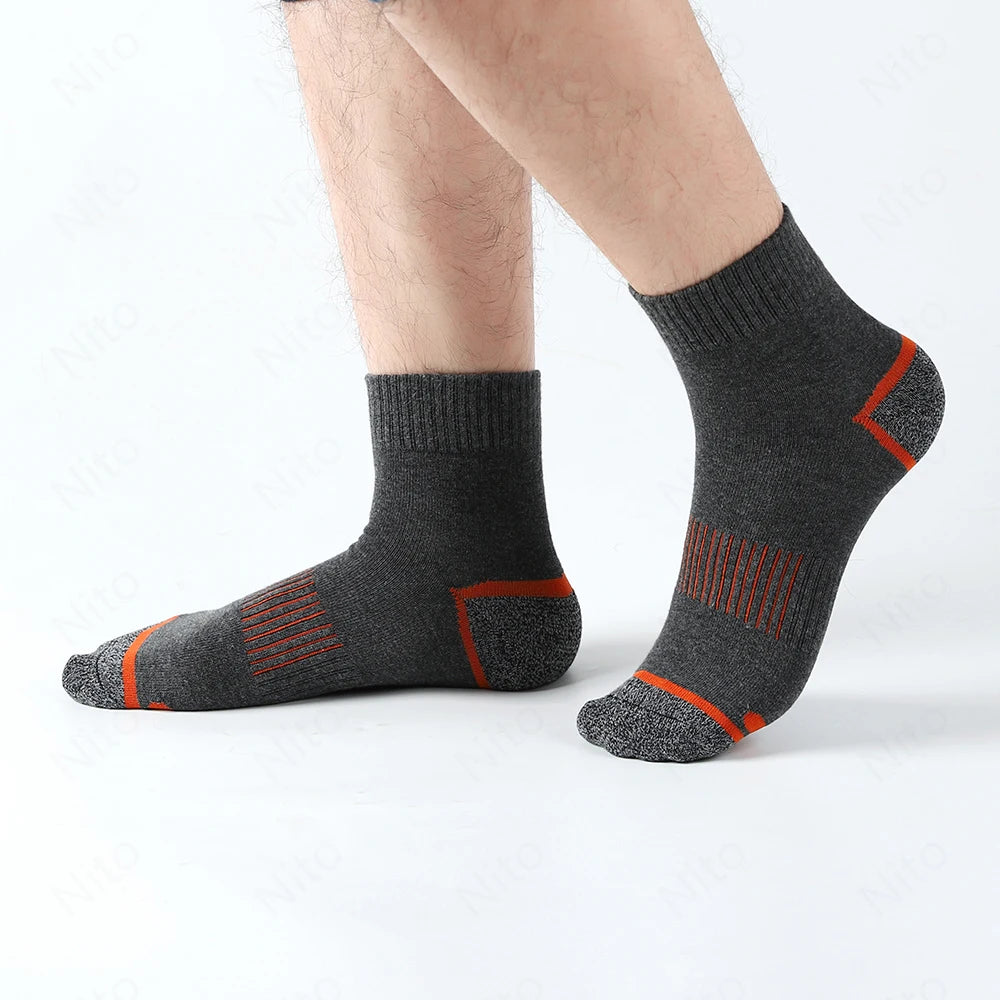 Premium Men's Sports & Casual Socks – Breathable Cotton Blend, 5 Pairs (Size 38-45)