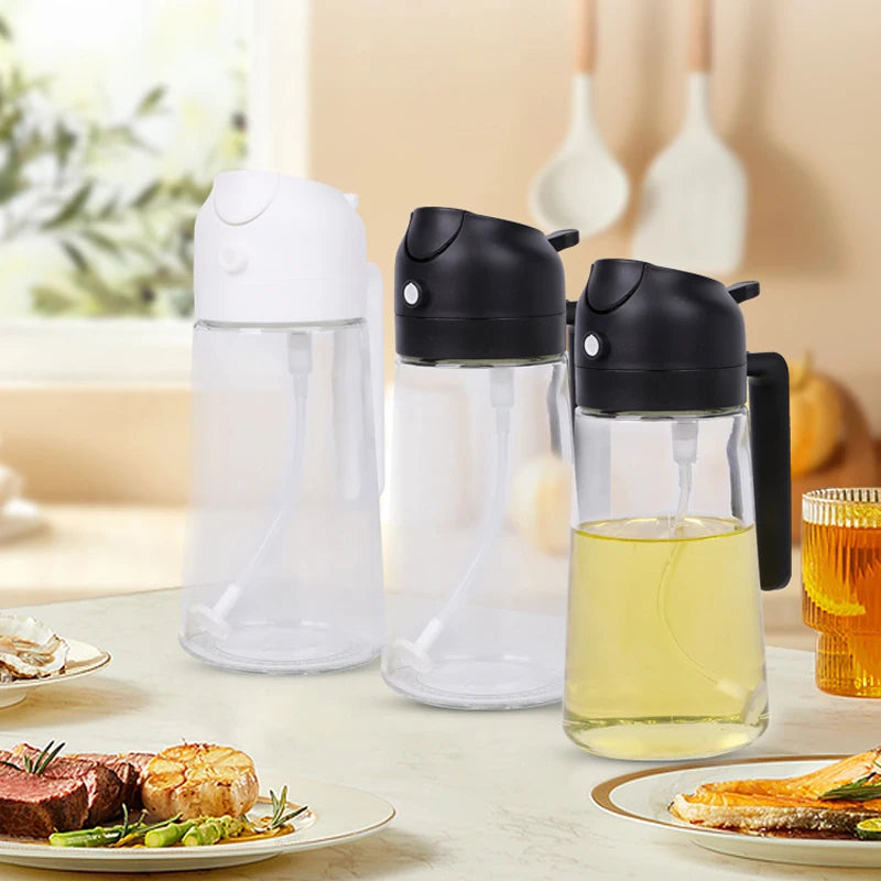 2-in-1 500ml Oil Spray Bottle & Dispenser – Multi-Purpose Kitchen Tool for Cooking, BBQ, and More