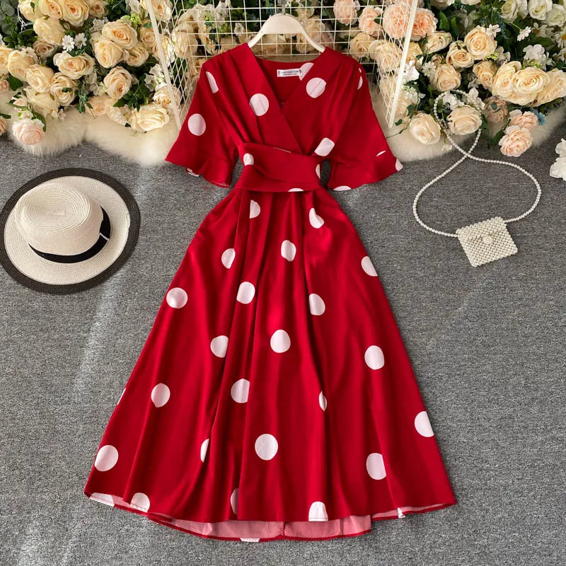 Chic Fashion Polka Dot Print Women Dress