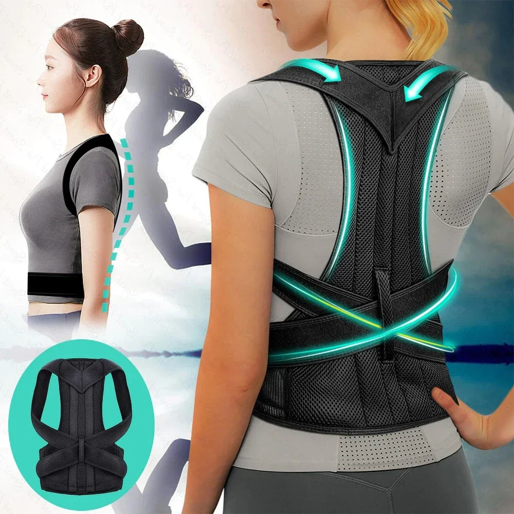 Ultimate Support: Adjustable Lumbar Posture Corrector Vest with Shoulder Brace and Neck Stretcher