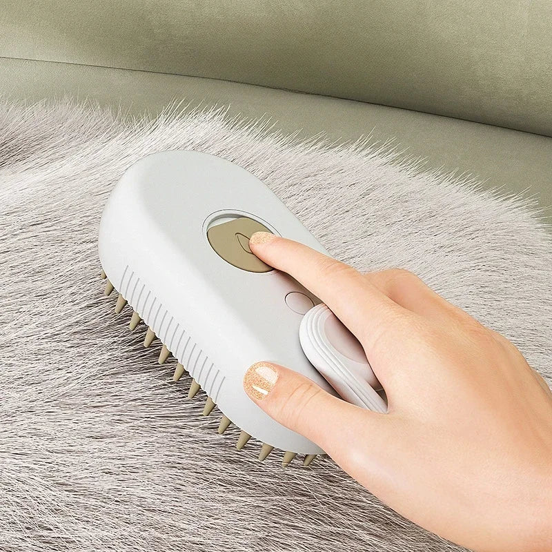 Pet Steam Brush Cat Dog Cleaning Steamy Spray Massage Beauty Comb - 3 In 1 Hair Removal Grooming Supplies Pets Accessories