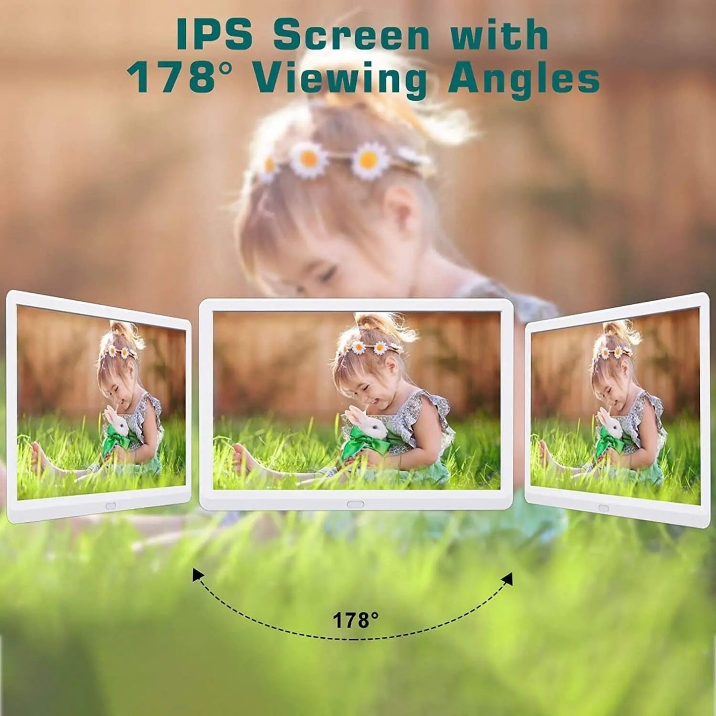 10-Inch IPS Full-View Digital Photo Frame | High-Resolution Photo Album, Clock, Calendar, Video Player