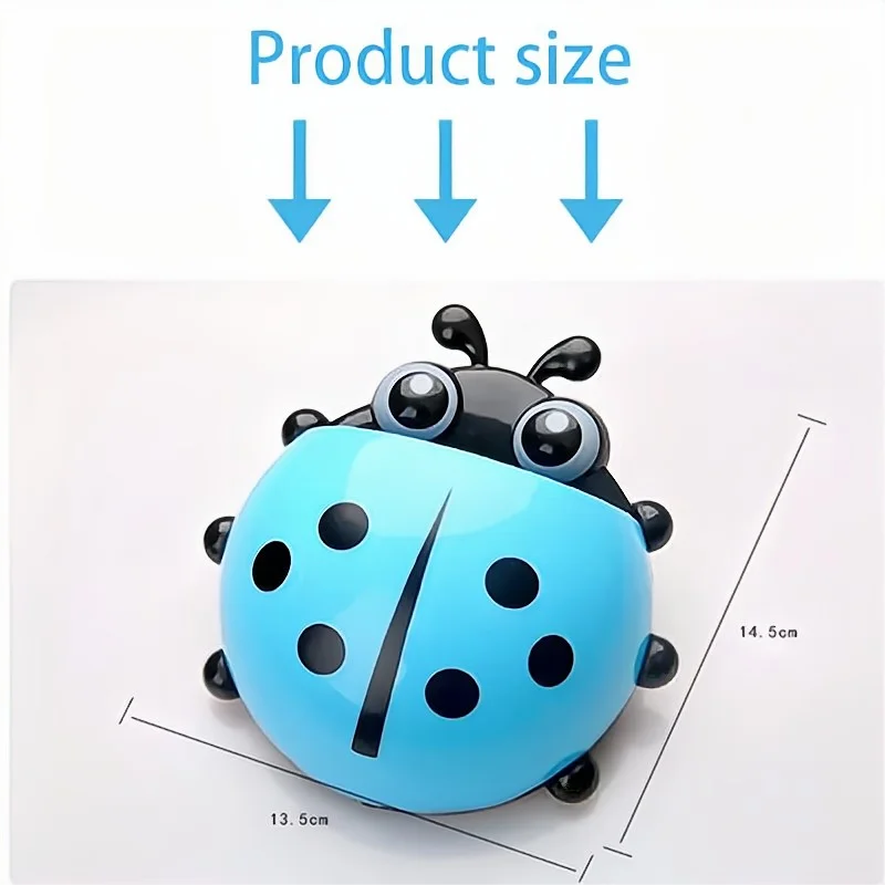 Ladybug Animal Insect - Toothbrush Toothpaste Wall Suction Holder Rack Container Organizer