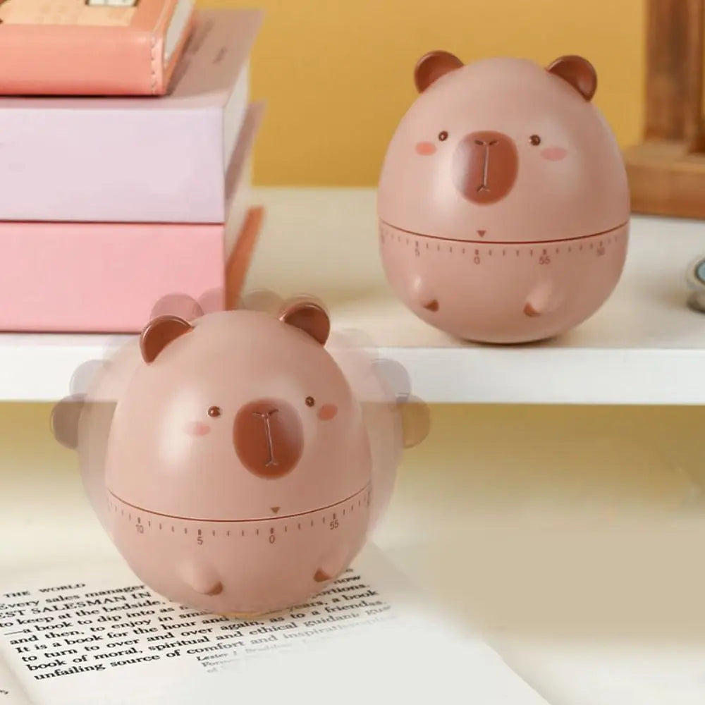 Portable Cartoon Capybara Timer Cute Plastic Animal Timer Funny Animal Clock Alarm Kitchen Tools