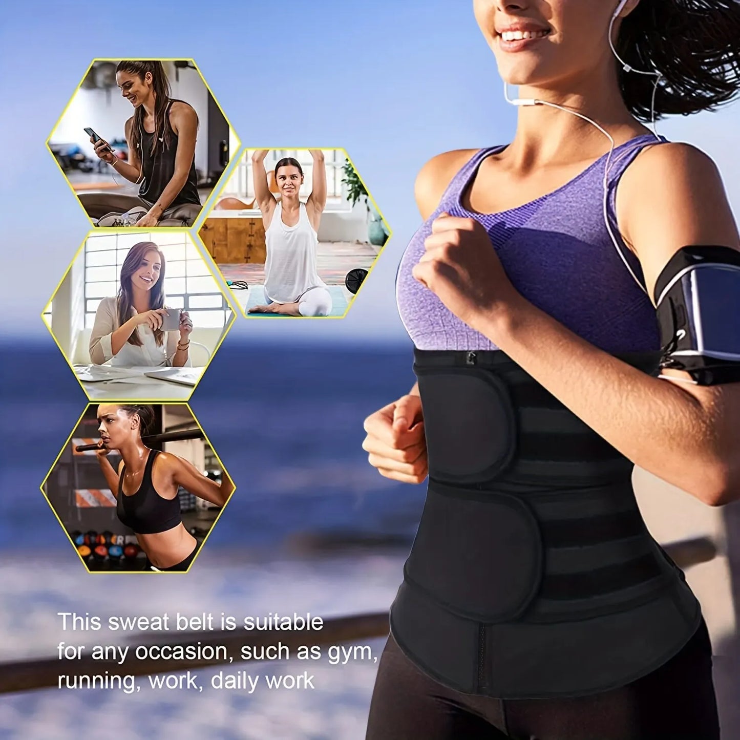 Breathable Neoprene Waist Trainer, Trimmer Belt, Body Shapewear For Women