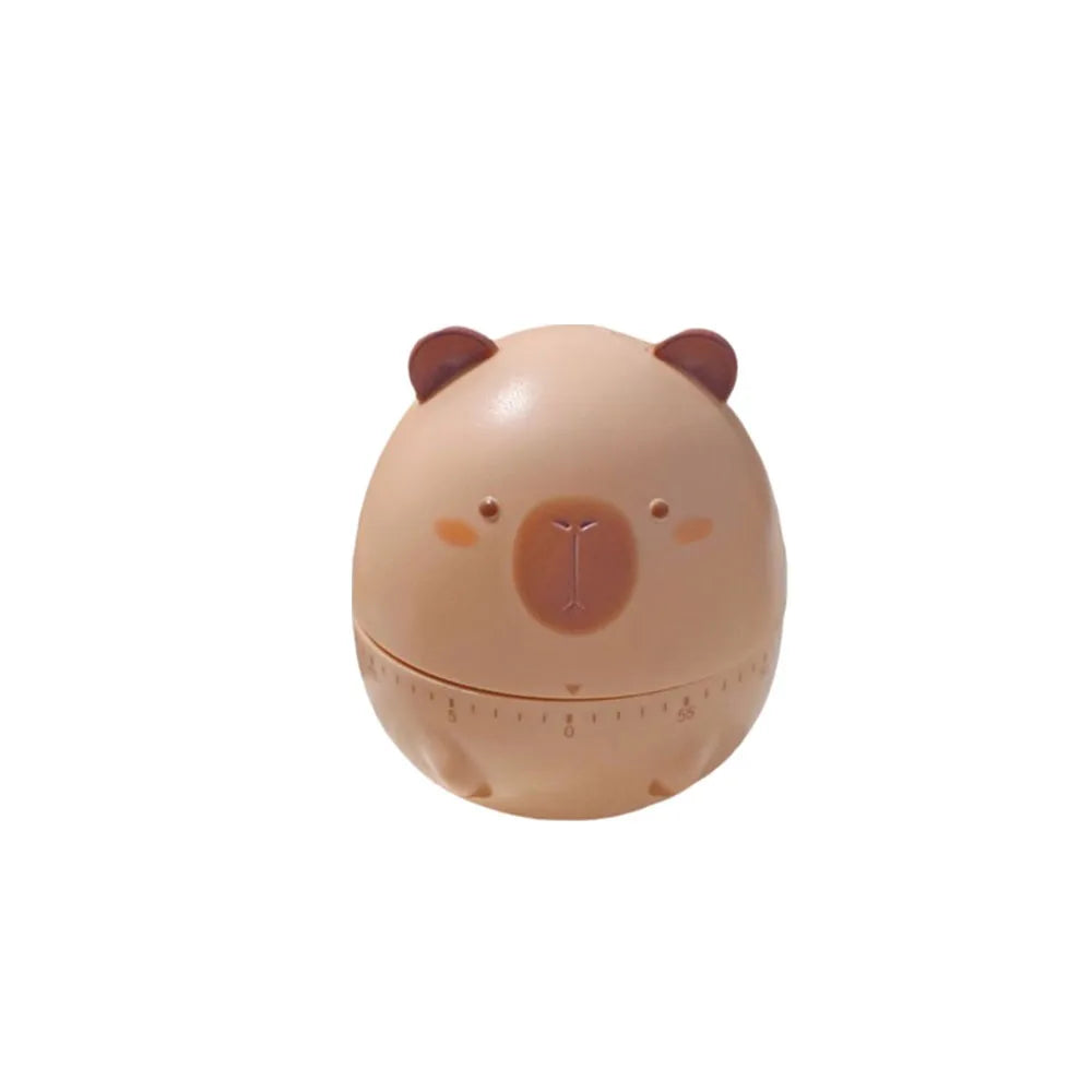 Portable Cartoon Capybara Timer Cute Plastic Animal Timer Funny Animal Clock Alarm Kitchen Tools