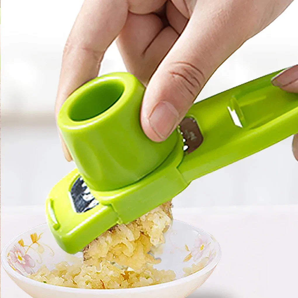 Garlic Crusher Press Multi-Functional - Manual Ginger Garlic Grinding Grater Cutter