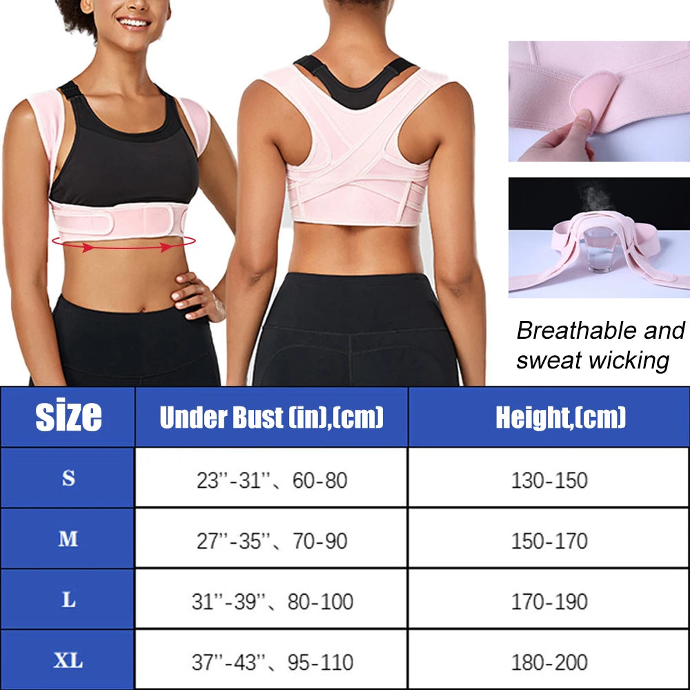 Comfortable posture support back brace for clavicle and straightening