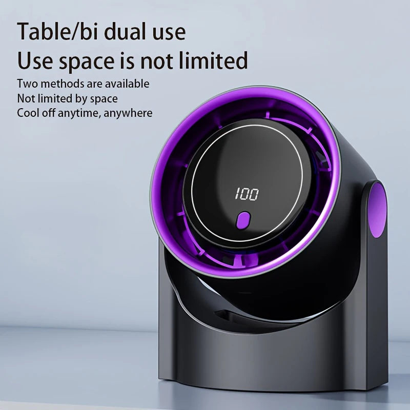 Portable Rechargeable Desktop Fan – 1200mAh USB Cooling Fan with 100 Speeds, Adjustable Angle, Timer & Quiet Operation for Home, Office & Travel