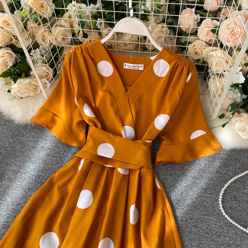 Chic Fashion Polka Dot Print Women Dress