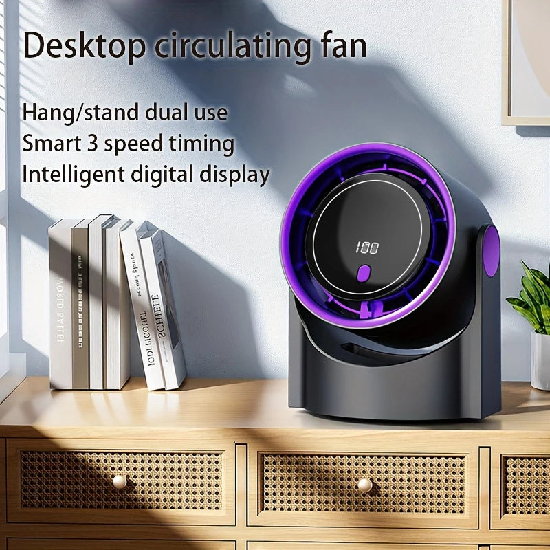 Portable Rechargeable Desktop Fan – 1200mAh USB Cooling Fan with 100 Speeds, Adjustable Angle, Timer & Quiet Operation for Home, Office & Travel