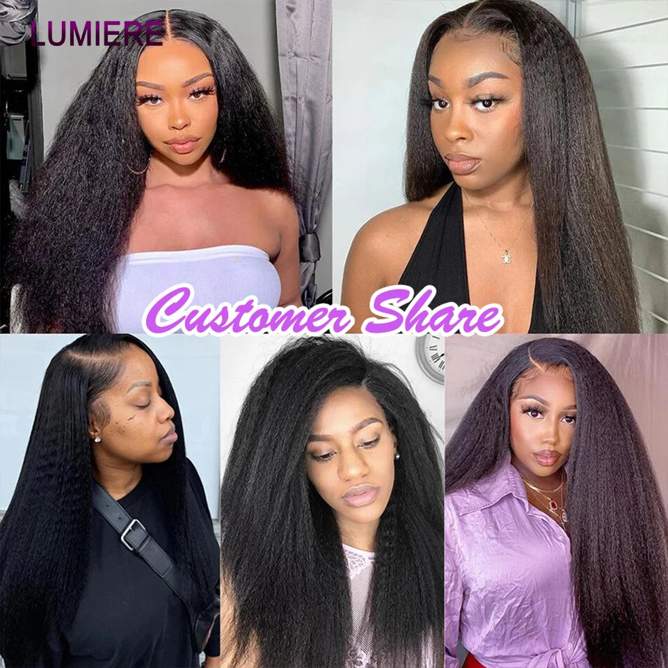 40" Kinky Straight Virgin Brazilian Hair Bundles – Yaki Texture, 1/3/4 PCS Weave, Thick Ends, Natural Human Hair Extensions