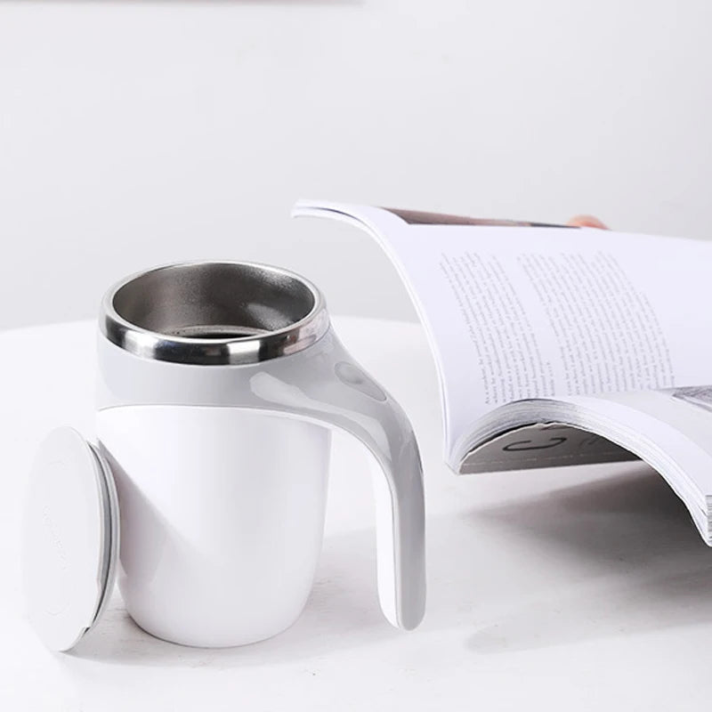 Rechargeable Automatic Stirring Mug – Portable Electric Stainless Steel Magnetic Coffee Cup