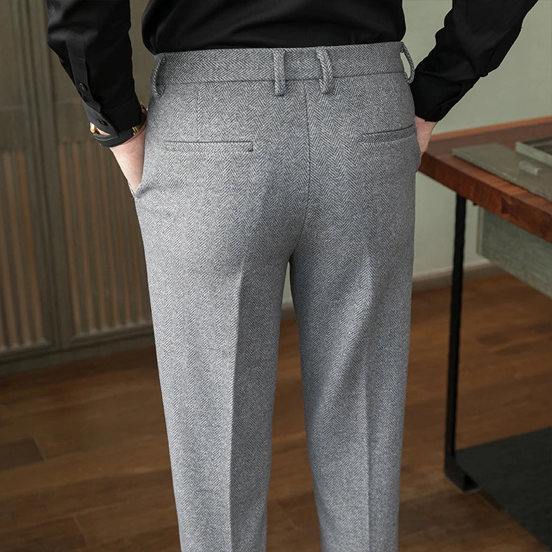 Autumn/Winter New Gray Woolen Pants