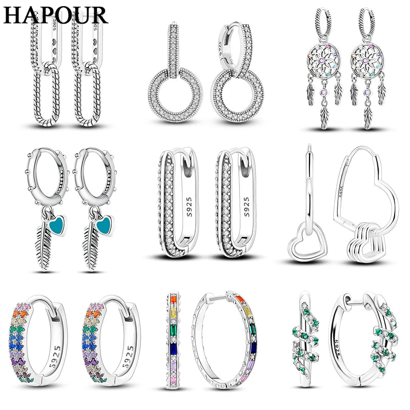 Silver Women Hoop Earrings Fashion Pendientes Gift For Female