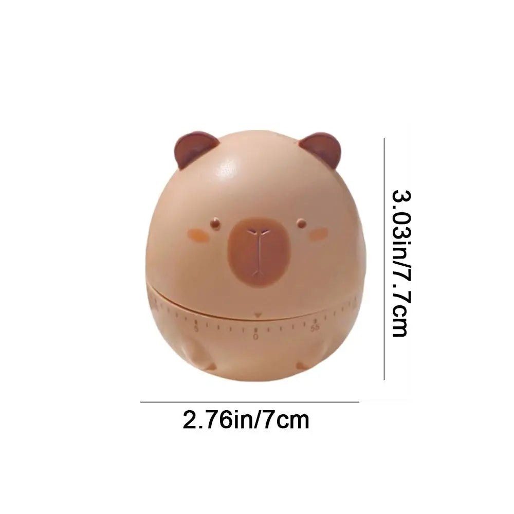 Portable Cartoon Capybara Timer Cute Plastic Animal Timer Funny Animal Clock Alarm Kitchen Tools