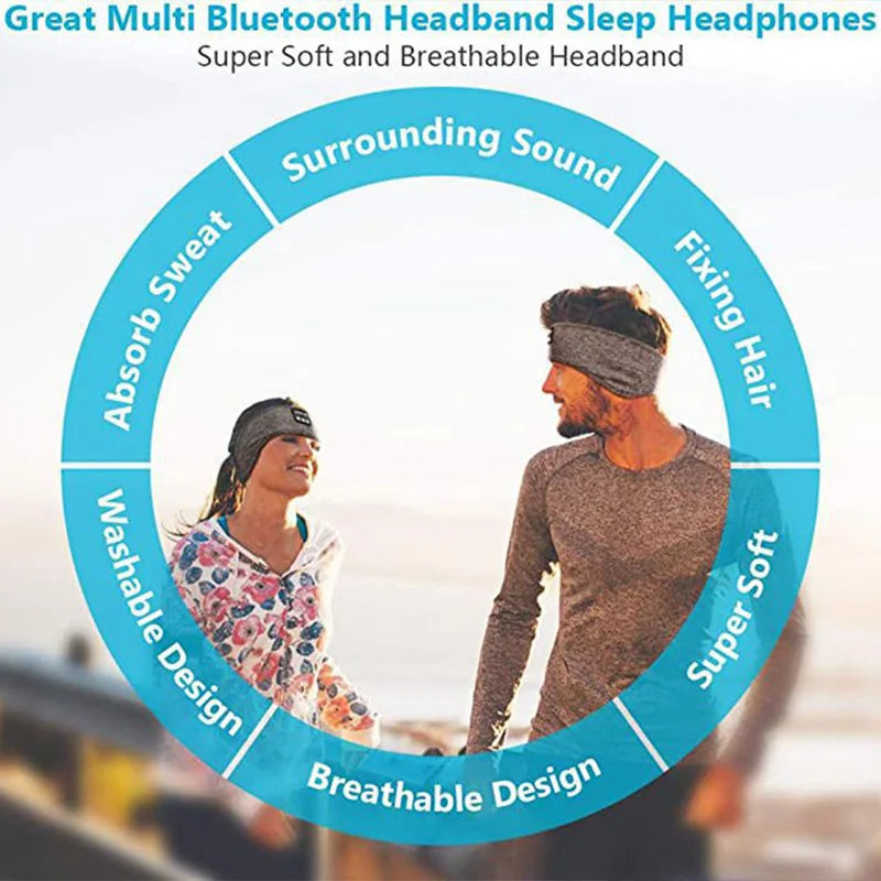 PANTXIKE Wireless Bluetooth Earphone Headband – Soft, Elastic, and Comfortable Sports Headphones with Dynamic Sound and Active Noise Cancellation