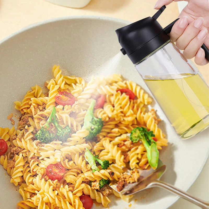 2-in-1 500ml Oil Spray Bottle & Dispenser – Multi-Purpose Kitchen Tool for Cooking, BBQ, and More