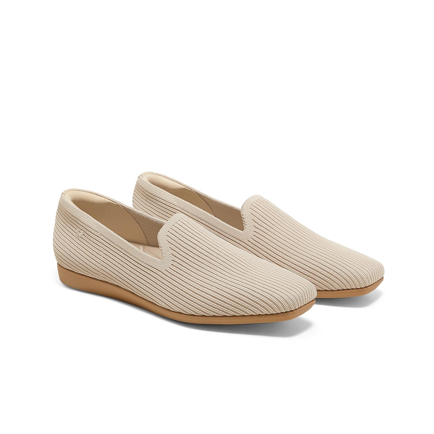 VIVAIA Samanth Walker Womens Casual Flats Slip on Washable Loafer Flats Shoes Comfortable Square-Toe Style Almond