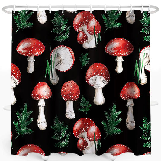zpepe Mushroom Shower Curtain Cloth Shower Curtains Cute Shower Curtain Funky Shower Curtain Waterproof Polyester Fabric Shower Curtain Set with 12 Hooks Bathroom Decor 72x72 Inches(02)